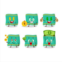Napkin cartoon character with cute emoticon bring money