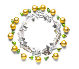 Beautiful Christmas composition on white background