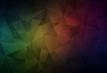 Dark Green, Red vector gradient triangles texture.