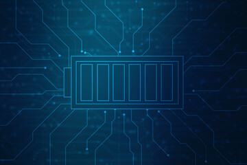 Battery Icon in digital background, battery supply Concept Background, Energy Efficiency Concept, Power and Energy background