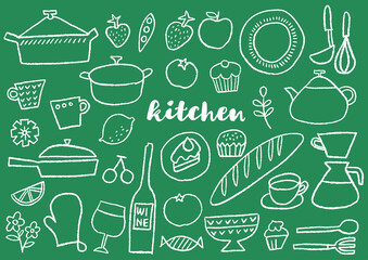 キッチンイラストチョーク