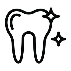 
Calcified structure, icon of tooth in solid design 
