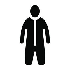 
Corona protection dressing, solid icon of covid clothing 
