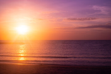 Naklejka na ściany i meble most beautiful sea beach sunset twilight sky nature background