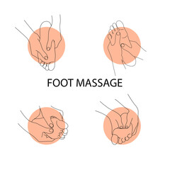 set of illustration and vector.aromatherapy foot massage
