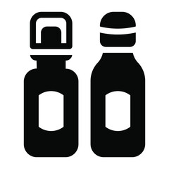 
Water bottles in glyph icon 

