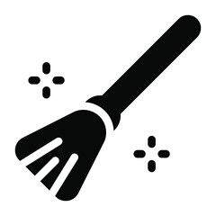 
Household cleaning tool, solid icon of broom 
