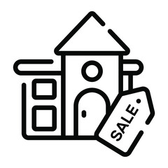 House For Sale line icon,  real estate  web and mobile icon