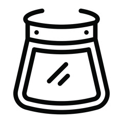 
Covid face protection equipment, solid icon of face shield 
