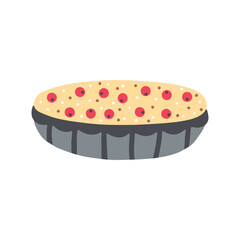 Hand drawn berry pie isolated on a white background. Illustration in a simple flat style. It can be used for decoration of textile, paper and other surfaces.