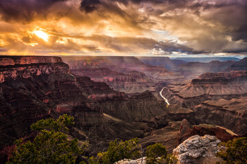 Stormy Sunset on the Grand Canyon, Grand Canyon National Park, Arizona