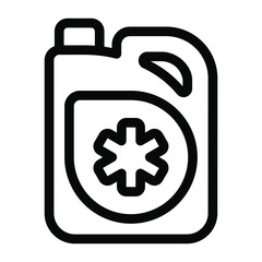 
Covid floor cleaning tool, solid icon of sanitize bottle 
