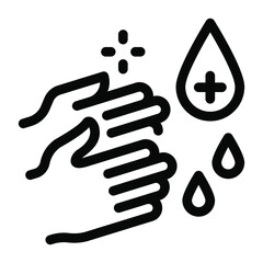 
After washing hands, applying sanitizer icon in solid style 
