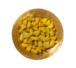 Boil Gooseberry or Salty Amla on White Background