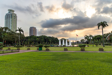Fototapeta na wymiar Dancing Fountain at Rizal Park, Manila, Philippines, Dec 13, 2020