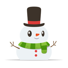 Cute snowman vector isolated illustration