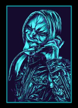person in a mask