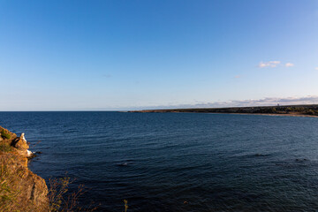 Obraz premium Seascape with clouds and blue sky
