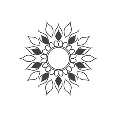 Mandala icon design template vector isolated illustration