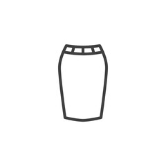 Pencil skirt line icon. linear style sign for mobile concept and web design. Skirt outline vector icon. Symbol, logo illustration. Vector graphics