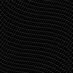 Abstract Black and White Wave Grid Striped Geometric Pattern - Vector illustration