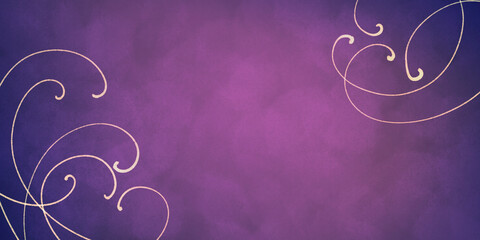 simple festive magenta purple background with ornate curves in the corners.