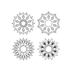 Mandala icon design template vector isolated illustration