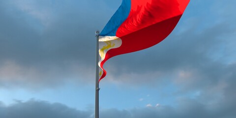 3d rendering of the national flag of the Philippines