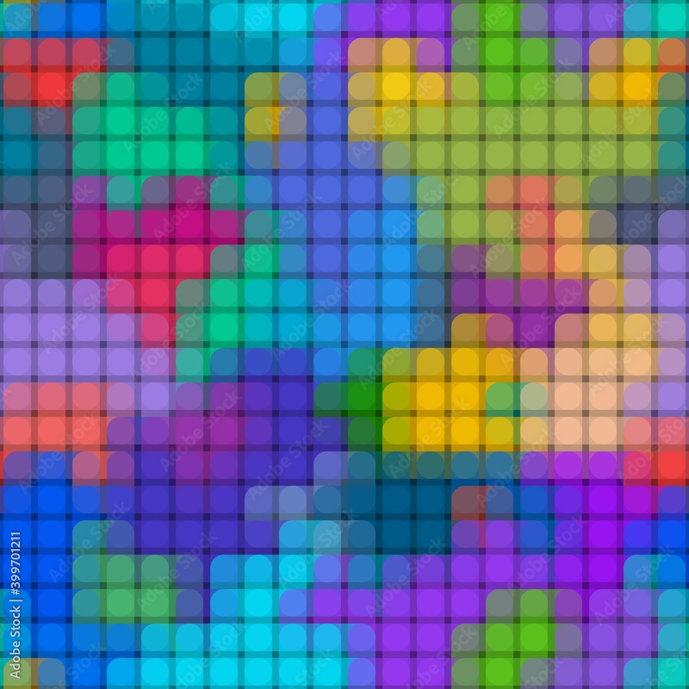 Canvas Prints abstract seamless colorful background with circled transparent tiles