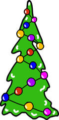 New Year's (Christmas) holiday tree. Vector