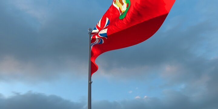 3d rendering of the national flag of the Bermuda