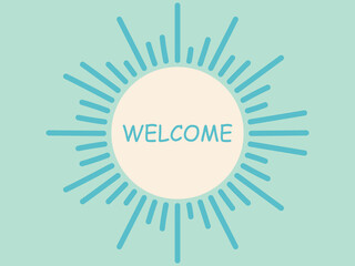 Sunbursts and frame, vector illustration