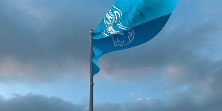 3d rendering of the national flag of the Food and agriculture organization