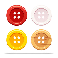 Clothing sewing buttons vector isolated illustration - obrazy, fototapety, plakaty