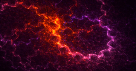 3D rendering abstract multicolor fractal light background