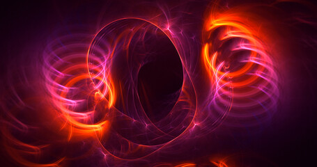 3D rendering abstract multicolor fractal light background