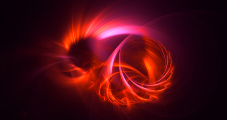 3D rendering abstract multicolor fractal light background