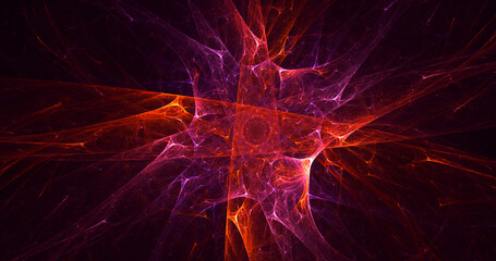 3D rendering abstract multicolor fractal light background