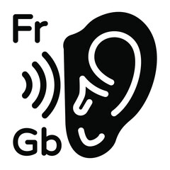 
Listening in glyph trendy icon 
