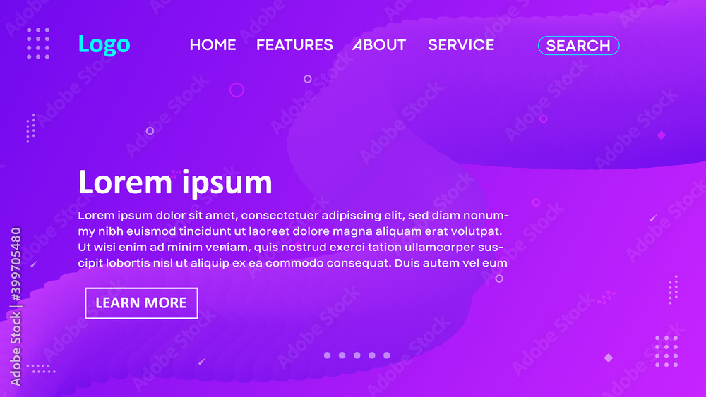Poster colorful gradient 3d fluid shape background for website landing page
