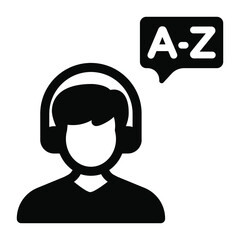 
Audio listening in editable glyph icon 
