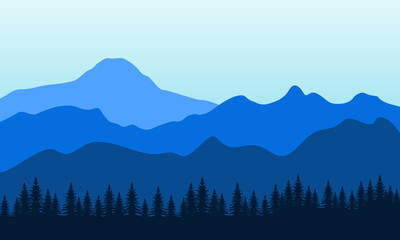 Beautiful scenery mountains on morning bright. City vector