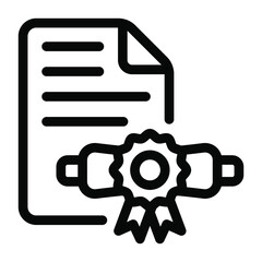 
Degree glyph editable icon, official document 
