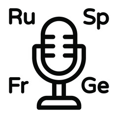 
Interpreter trendy icon showing alphabets 
