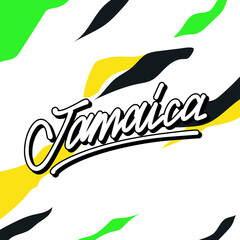 Jamaica. Name country word text lettering