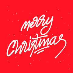 Merry Christmas vector text Calligraphic Lettering design card template. Creative typography for Holiday Greeting Gift Poster. Calligraphy Font style Banner.