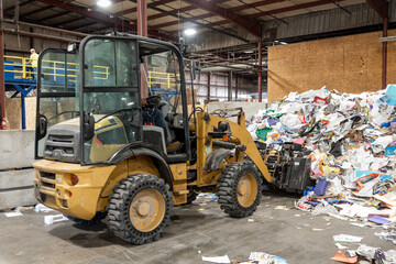 tractor at recycling center