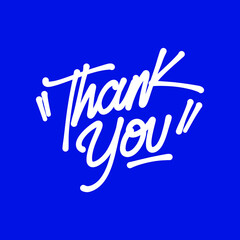 thank you hand written lettering quote. typographic, vector