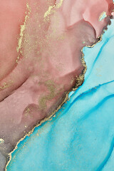 Alcohol ink art.Mixing liquid paints. Modern, abstract colorful background, wallpaper. Marble texture.Translucent colors