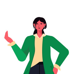 businesswoman leader in formal wear successful business woman leadership best boss concept female office worker portrait vector illustration